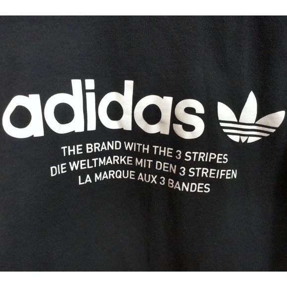 Adidas "The Brand With 3 Stripes" Long Sleeve T-Shirt, Black, Size Small - Picture 3 of 5
